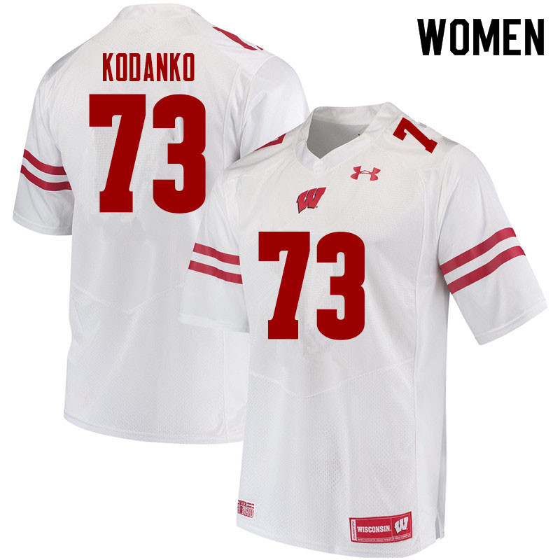 Women #73 Kerry Kodanko Wisconsin Badgers College Football Jerseys Sale-White